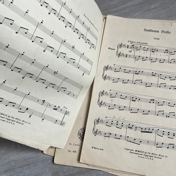 Sunbeam Frolic Minuet and Duet and Minuet in G Paper Sheet Music Bundle As-is - Picture 10 of 12